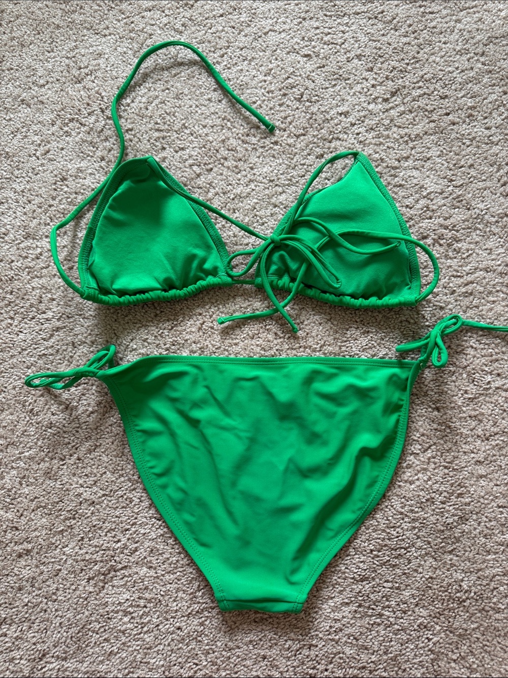 Green Triangle String Bikini Set - Picture 6 of 7